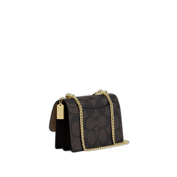 Coach Women's Klare Crossbody Bag In Blocked Signature Canvas Gold/Walnut/Tan