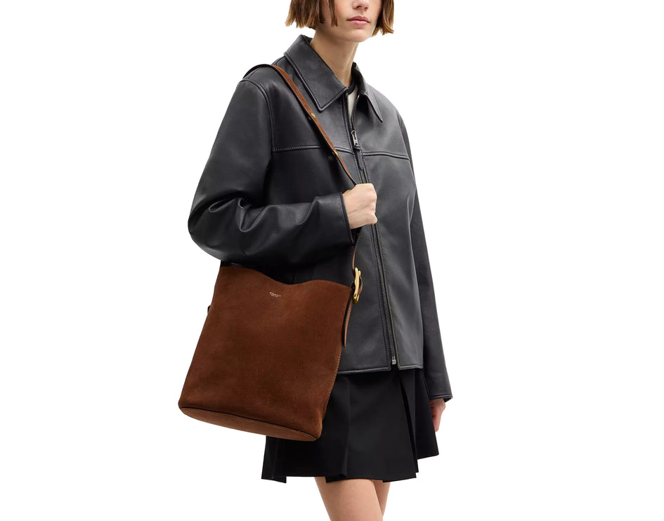 Coach Women's Bleecker Bucket Bag Suede/Brass/Warm Brown
