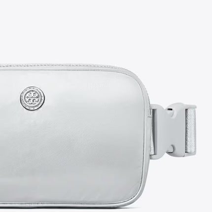 Tory Burch Women's Virginia Metallic Belt Bag Silver