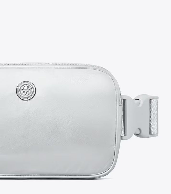 Tory Burch Women's Virginia Metallic Belt Bag Silver
