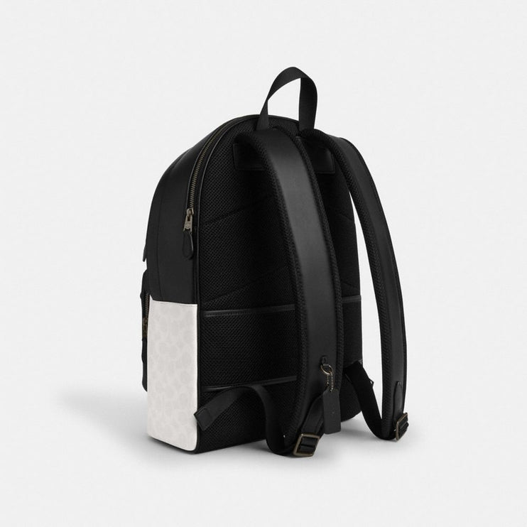 Coach Women's West Backpack In Signature Canvas Gunmetal/Chalk/Black