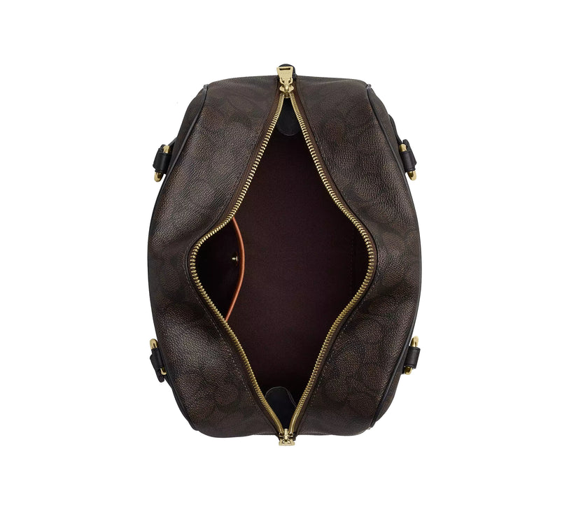 Coach Women's Sydney Shoulder Bag In Signature Canvas Gold/Walnut/Black