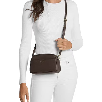 Michael Kors Women's Jet Set Small Leather Camera Crossbody Bag Chocolate