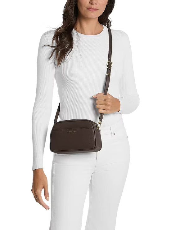 Michael Kors Women's Jet Set Small Leather Camera Crossbody Bag Chocolate