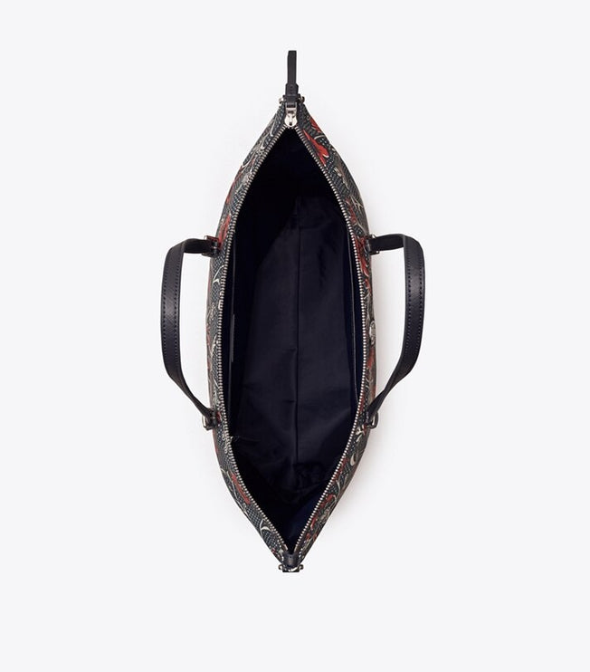 Tory Burch Women's Printed Nylon Tote Bag RETRO BLOCK PRINT