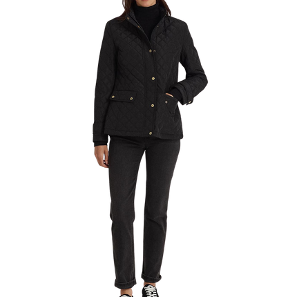 Ralph Lauren Women's Diamond-Quilted Mockneck Jacket Black
