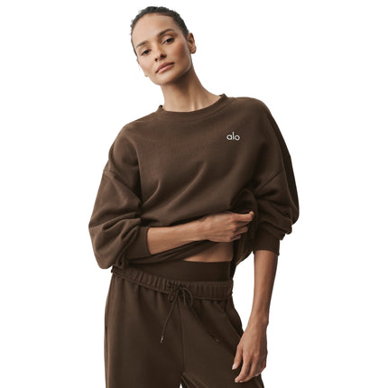 alo Women's Accolade Crew Neck Pullover Espresso