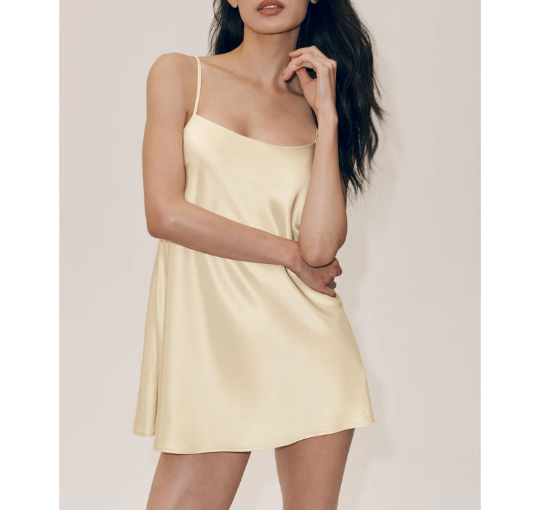alo Women's Silk Blend Radiance Dress Sandy Beige
