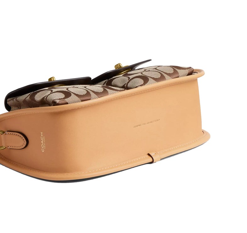 Coach Women's Twin Turnlock Waverly Bag In Signature Jacquard Brass/Khaki Light Peach