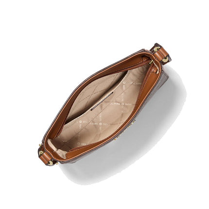 Michael Kors Women's Jet Set Travel Small Signature Logo Messenger Bag Brown