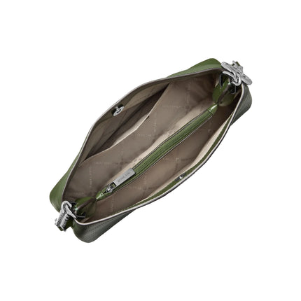 Michael Kors Women's Christina Small Pebbled Leather Crossbody Bag Amazon Green