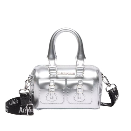 Dr. Martens Mini Top Handle Bag Silver Metallic Patent Lamper Silver