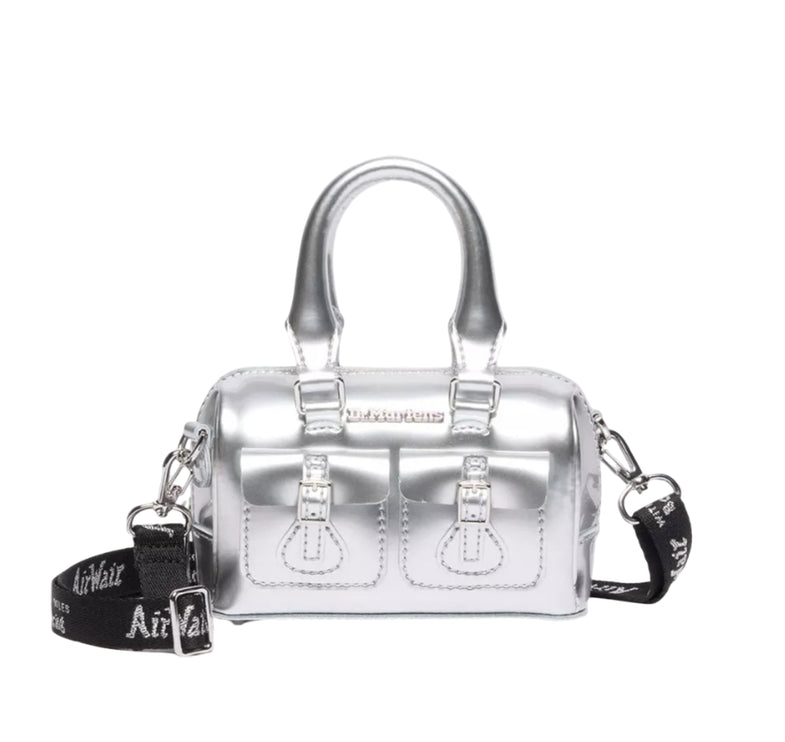 Dr. Martens Mini Top Handle Bag Silver Metallic Patent Lamper Silver