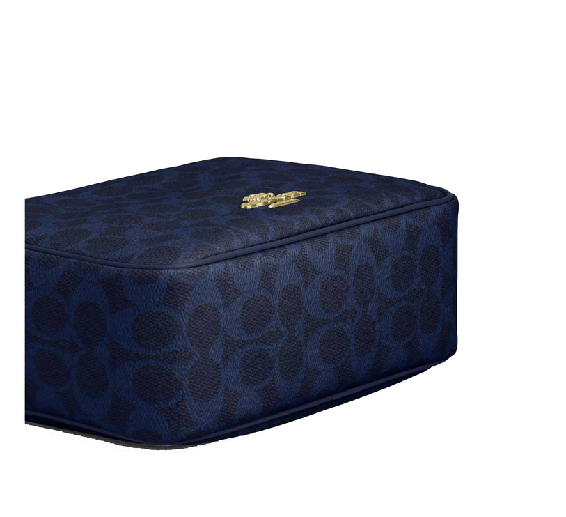 Coach Women's Carey Crossbody Bag In Signature Canvas Gold/Navy