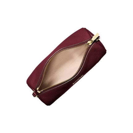 Michael Kors Women's Izzy Small Pebbled Leather Barrel Pochette Deep Red