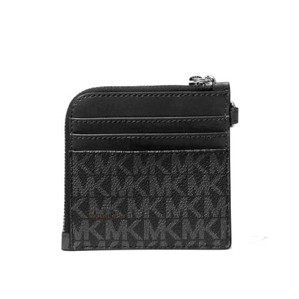 Michael Kors Women's Jet Set Travel Medium Signature Logo Chain Wallet Black