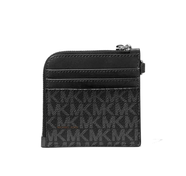 Michael Kors Women's Jet Set Travel Medium Signature Logo Chain Wallet Black