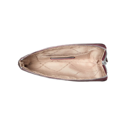 Michael Kors Women's Jet Set Travel Small Burnished Logo Embossed Wristlet Maroon