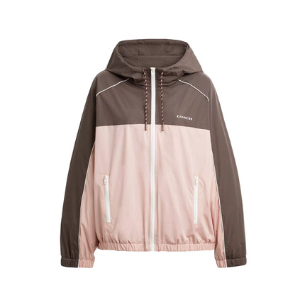 COACH Women's Hooded Windbreaker Chestnut/Soft Pink