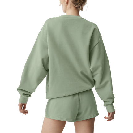 alo Women's Accolade Crew Neck Pullover Dune Grass