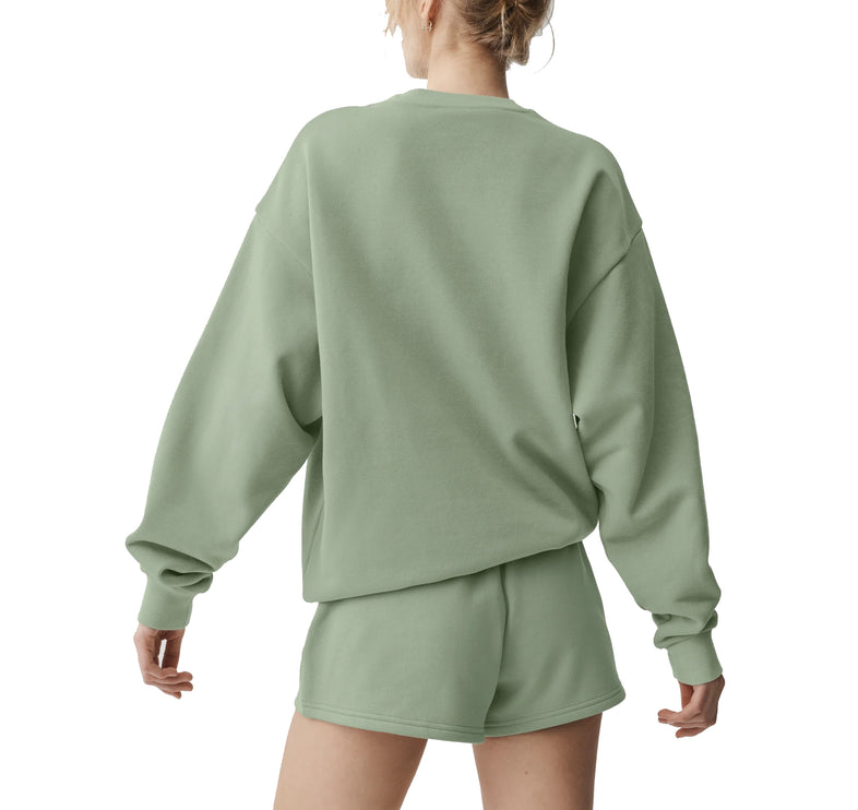 alo Women's Accolade Crew Neck Pullover Dune Grass