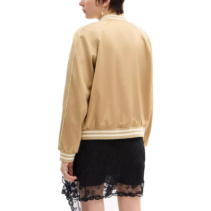 COACH Women's Reversible Signature Souvenir Varsity Jacket Beige