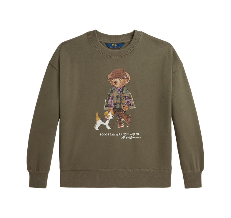 Polo Ralph Lauren Girl's Polo Bear Fleece Sweatshirt Cruise Olive
