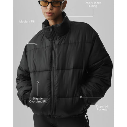 alo Women's Cold Front Puffer Jacket Black