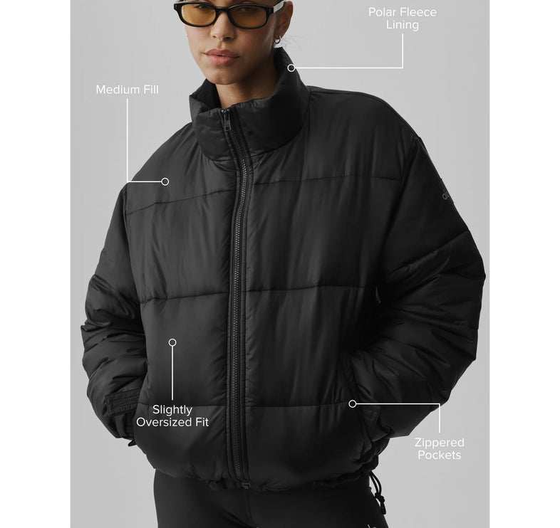 alo Women's Cold Front Puffer Jacket Black