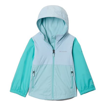 Columbia Girls' Toddler Rainy Trails III Fleece Lined Jacket Spray/Marine Light/Dolphin