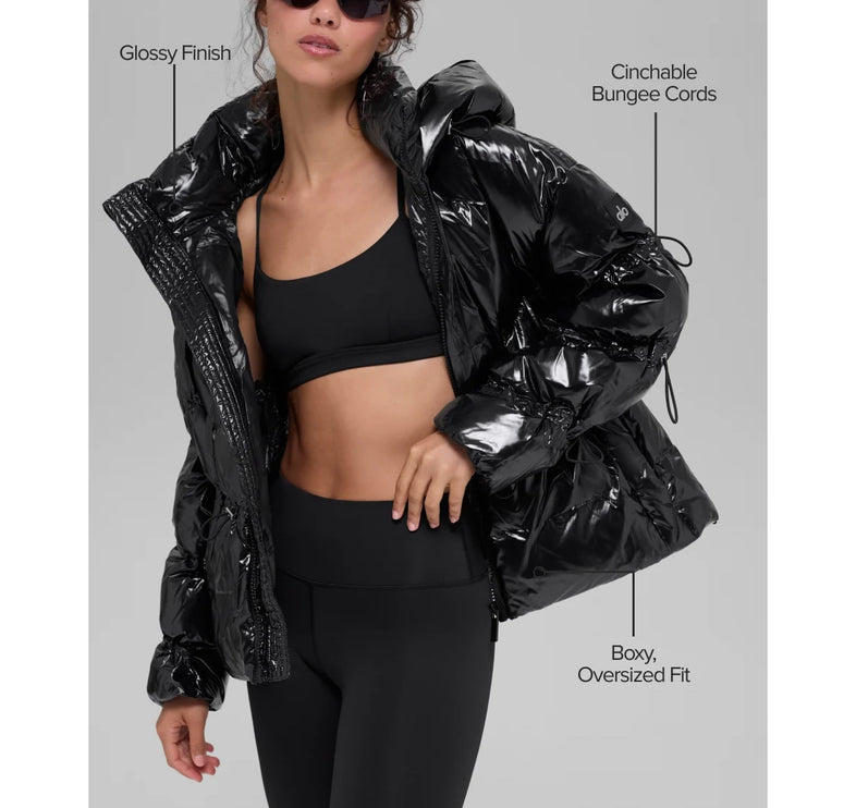 alo Women's Stunner Puffer Jacket Black