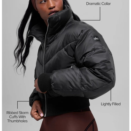 alo Women's Cropped Atmosphere Puffer Black