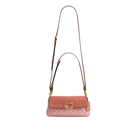 Coach Women's Jet Shoulder Bag In Signature Canvas Brass/Melon Pink