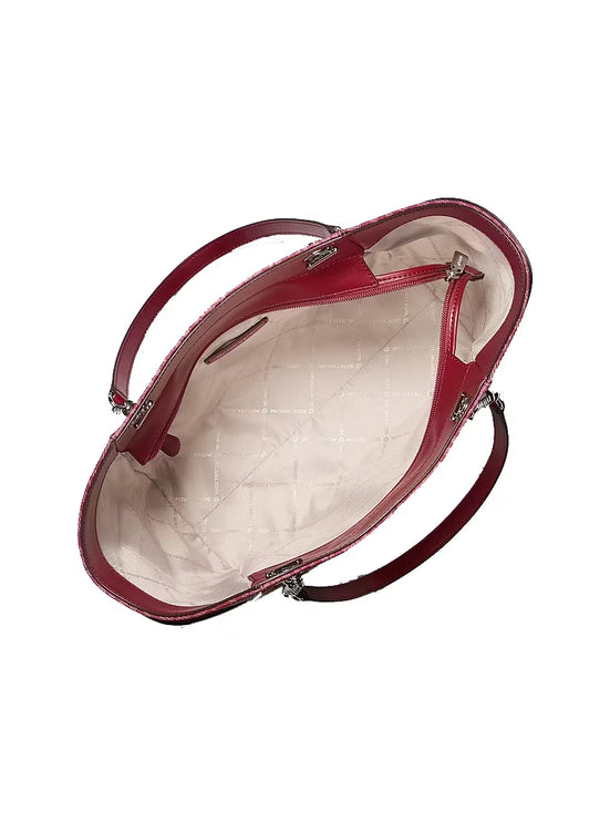 Michael Kors Women's Jet Set Large Signature Logo Shoulder Bag Maroon