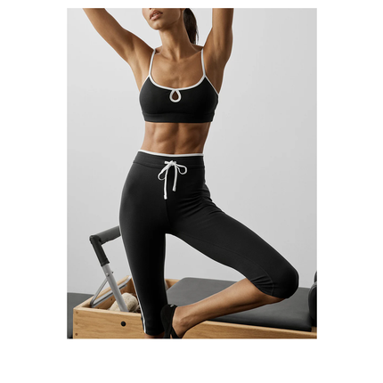 alo Women's Airbrush Race Pace Bra Black/White