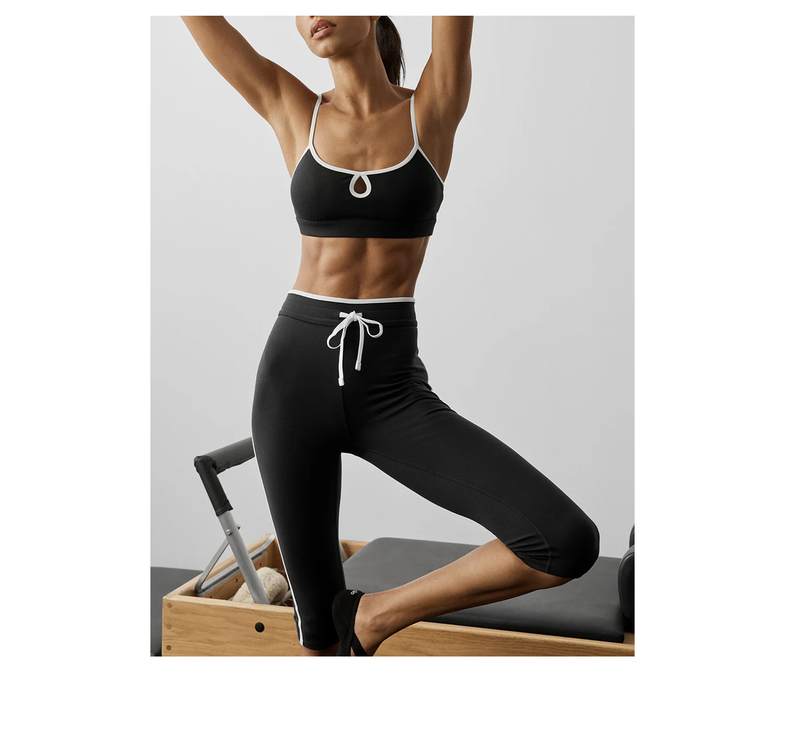 alo Women's Airbrush Race Pace Bra Black/White
