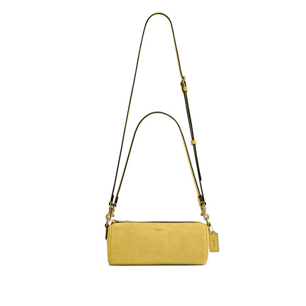 Coach Women's Barrel Bag Suede/Brass/Light Citron