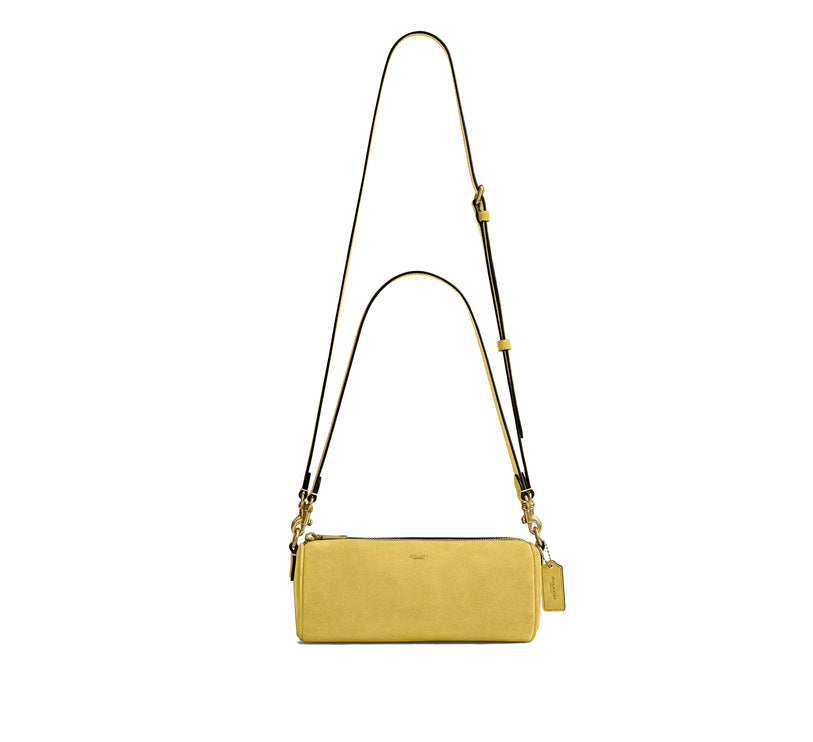 Coach Women's Barrel Bag Suede/Brass/Light Citron