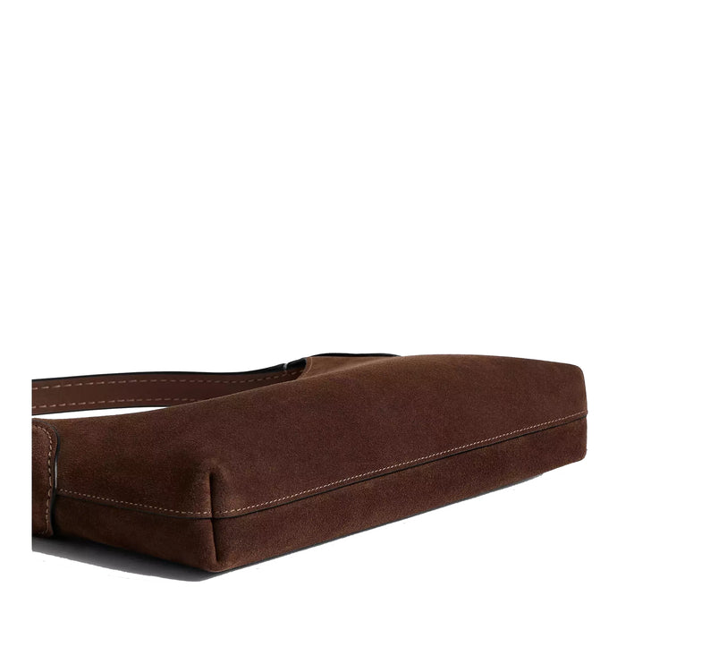 Coach Women's Brooklyn Shoulder Bag 26 Suede/Brass/Dark Chocolate