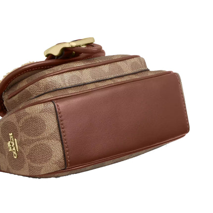 Coach Women's Ashton Mini Shoulder Bag In Signature Canvas Gold/Tan/Vintage Brown