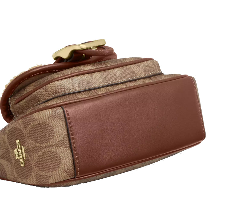 Coach Women's Ashton Mini Shoulder Bag In Signature Canvas Gold/Tan/Vintage Brown