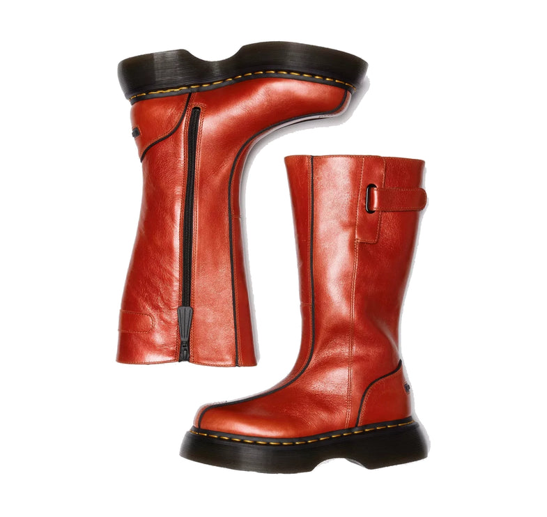 Dr. Martens Women's Buzz Hi Eclipse Leather Boots Orange