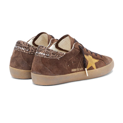 Golden Goose Women's Super Star Glitter with Suede Star Brown