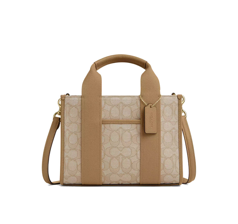 Coach Women's Smith Tote Bag 24 In Signature Jacquard Gold/Light Khaki Multi