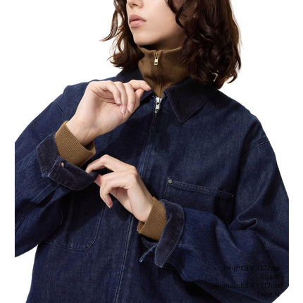 Uniqlo Unisex Zip Up Short Jacket | Denim 69 Navy