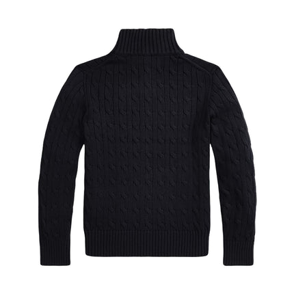 Polo Ralph Lauren Boy's Cable-Knit Cotton Quarter-Zip Sweater RL Navy