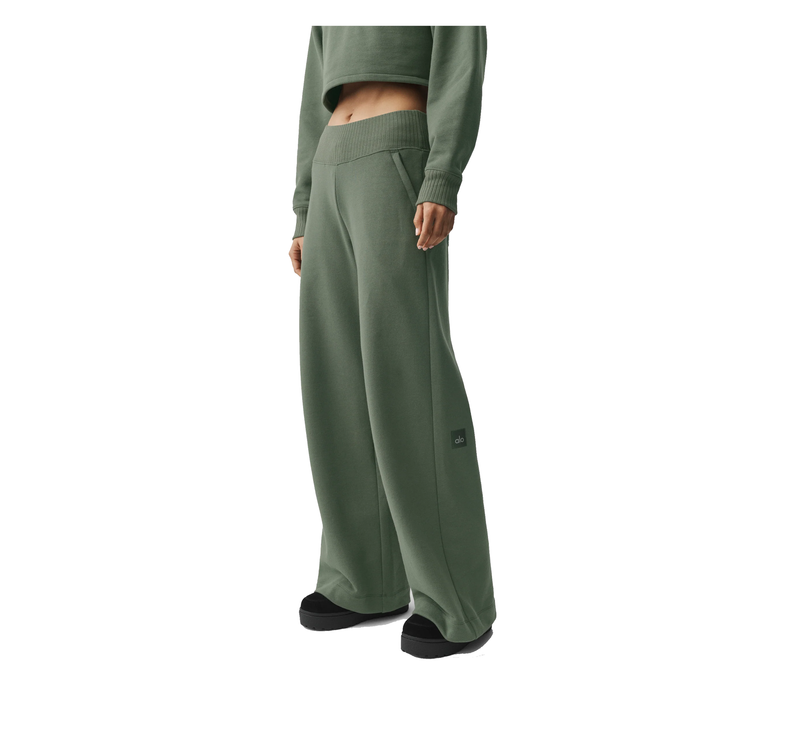 alo Women's Serenity Wide Leg Sweatpant Bamboo Green