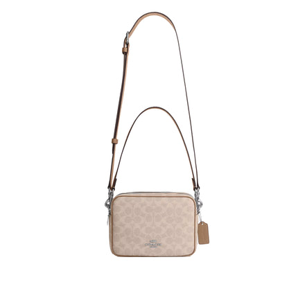 Coach Women's Carey Crossbody Bag In Signature Canvas Silver/Sand/Taupe