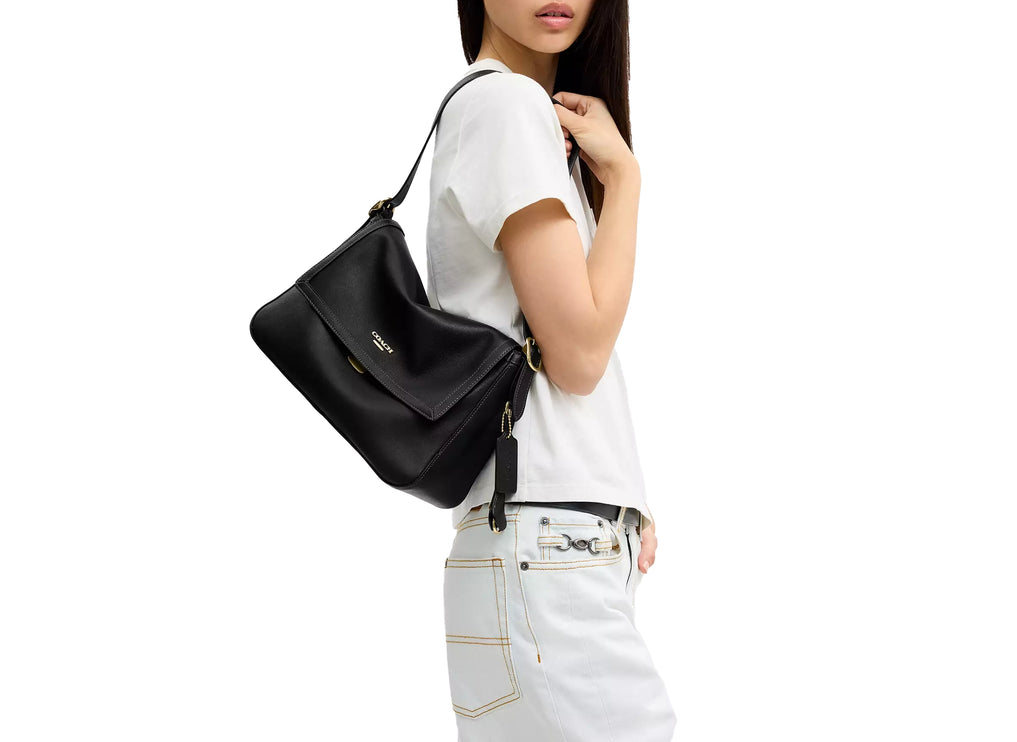 Coach Women's Etta Flap Bag Gold/Black