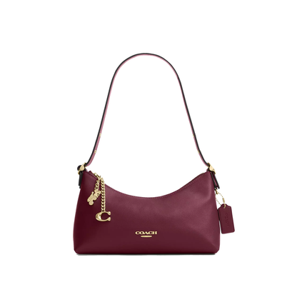 Coach Women's Emeilia Shoulder Bag Gold/Dark Cherry